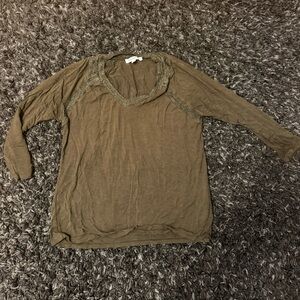Rose & Olive Khaki Long Sleeve Top